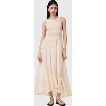 Dámské šaty Šaty AllSaints ZENIA béžová barva, midi, W188DC 01X, vel. L
