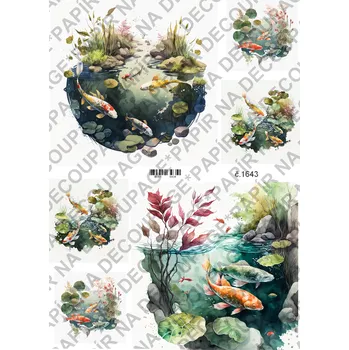 Umělecký papír Rýžový a soft papír na decoupage - Ryby akvarijní - KB01644 Materiál: Soft, Rozměr: A4