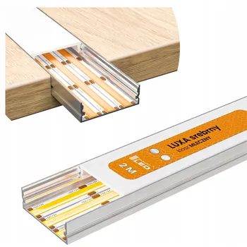 LED osvětlení LED hliníkový profil pro pásky, široký, Nástěnný / zápustný, pro 3 pásky, 2M