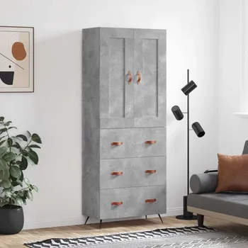 Organizace kuchyně vidaXL Skříň highboard 69,5 x 34 x 180 cm kompozitní dřevo [3199721] Barva: Betonová šedá