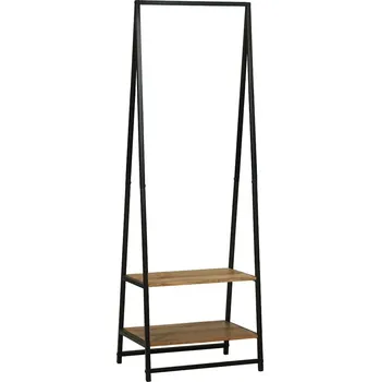 Věšák vidaXL Kovový stojan na oblečení s policí Černá 60 x 45 x 180 cm [374114]