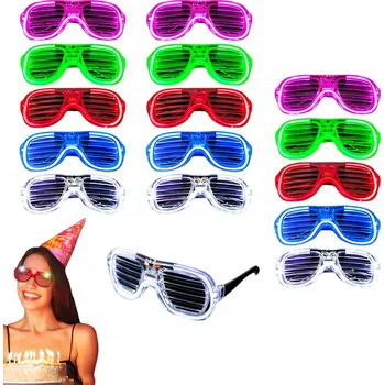 15 ks svítící LED brýle vícebarevné žaluzie párty Halloween Vánoce