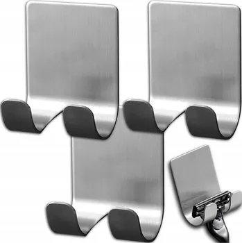 Věšák Koupelnové háčky sada 3ks stříbrné věšáky samolepicí háček 3M