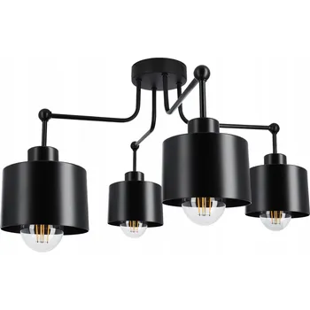 Stropní LED svítidlo stropní svítidlo lustr 4X E27 retro černé