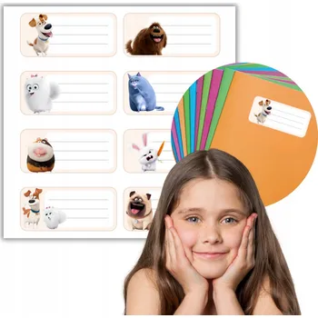 samolepka Samolepky do sešitu 8 kusů TAJNÝ ŽIVOT MAZLÍČKŮ pohádky ARCH