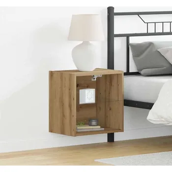 Noční stolek vidaXL Plovoucí police Hnědá 40 x 28,5 x 40 cm kompozitní dřevo [863092]