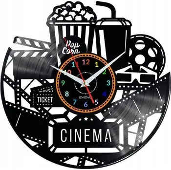 Hodiny KINO HODINY NÁSTĚNNÉ DEKORATIVNÍ MODERNÍ VINYLOVÁ DESKA VINYL E