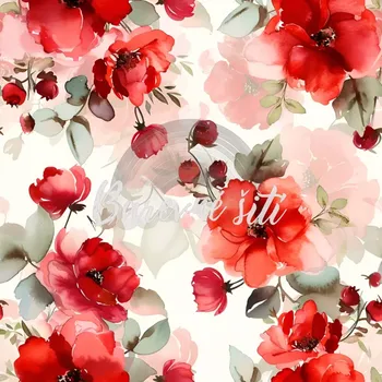 Úplet, Červené šípkové květy (E) (Top kvalitní úplet Bella digitisk)