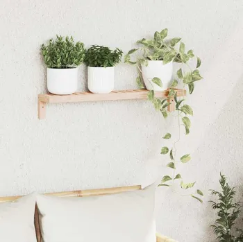 police vidaXL Závěsný regál na zeď Nástěnný Přírodní 62 x 10 x 12,5 cm [42009907]