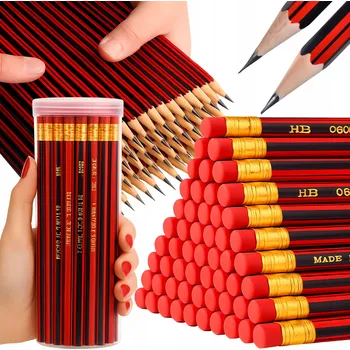 Grafitová tužka TUŽKY TRADIČNÍ TUŽKA S GUMOU HB ŠKOLNÍ KANCELÁŘSKÁ SADA ODOLNÁ 48ks