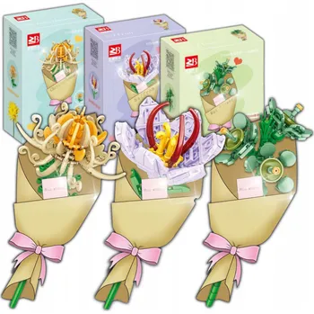 ostatní stavebnice Stavebnice květiny kytice sada 3v1 274dílů kreativní DIY dekorace pro děti 6+