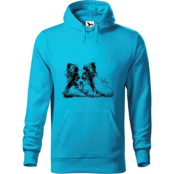 Dámská mikina Mikina - Papillon Barva: Modrá - tyrkysová (44), Velikost: XL, Střih: Pánské