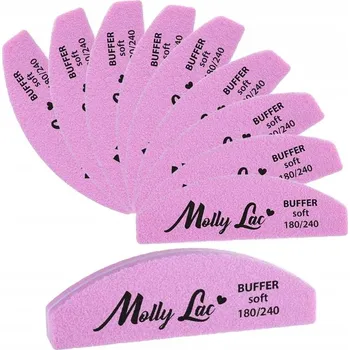 10x MINI OBOUSTRANNÁ PILNÍK-LEŠTIČKA TVAR LODIČKY/PŮLMĚSÍCE SOFT 180/240 MOLLY LAC