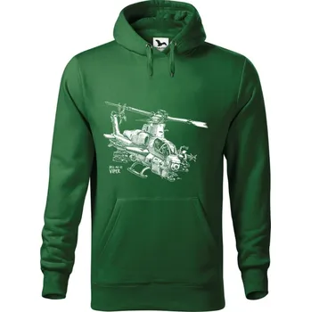 Dámská mikina Mikina - BELL AH-1Z VIPER - CZ Barva: Lahvově zelená (06), Velikost: XXL, Střih: Pánské