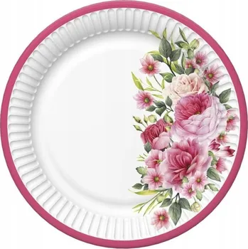 Talíř Dezertní talířky Pol-Mak Květiny 18 cm, 8 ks