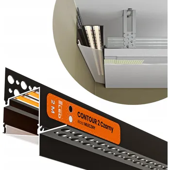 Obraz LED profil Smartled zapuštěný černý 200 cm