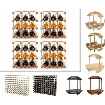 Stojan na víno Modulární stojan na víno x4/36+9 lahví RW7 Nat borovice
