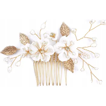 Ozdoba do vlasů Miss Glow hřebínek do vlasů zlatý