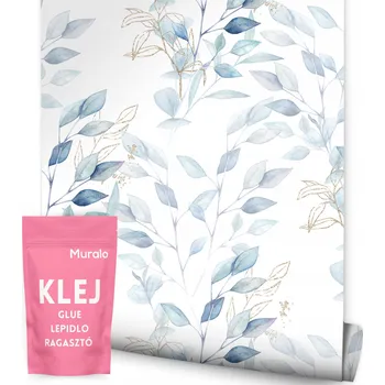 Fototapeta Tapeta Akvarelové LISTY Zlaté Větvičky do Obýváku