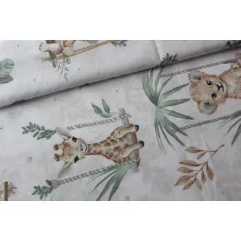 Zvířátka na houpačce II - bavlněné plátno, šíře 160cm