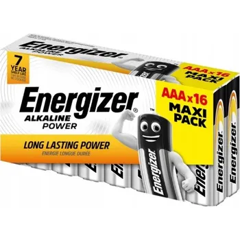 Článková baterie Alkalická baterie Energizer AAA (R3) 16 ks
