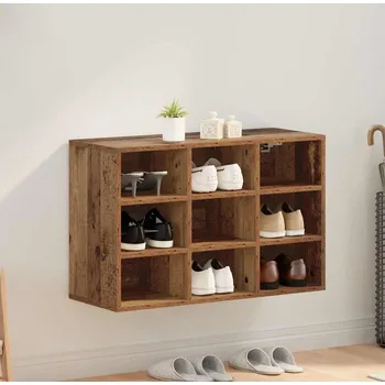 vidaXL Skříň na obuv Staré dřevo 77,5 x 30 x 51 cm kompozitní dřevo [875206]