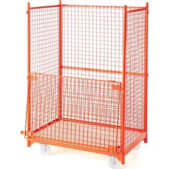 Drátěný kontejner ATTACH, s kolečky, 1200x800x1750 mm, 750 kg