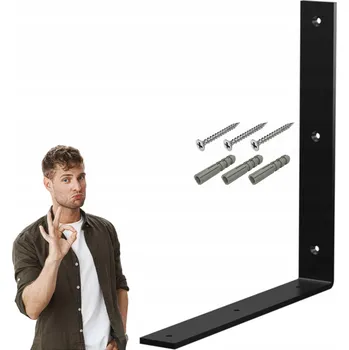 police Držák police, konzole pro Polic Loft, silný ocelový zesílený 30x30x4 cm