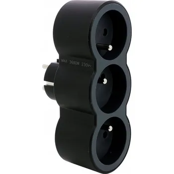 Elektrická zásuvka Rozbočka 3X2P+Z černá/ grafit Legrand 049434