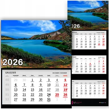 Obraz Nástěnný Kalendář Trojdílný 2026 VÝHLED NA HORIZONT Do Kanceláře Dárek Vzory