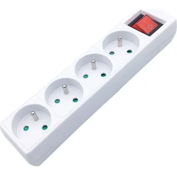 Napájecí kabel Prodlužovací Kabel lištový Solight 3 m, 4 ks zásuvek, bílý