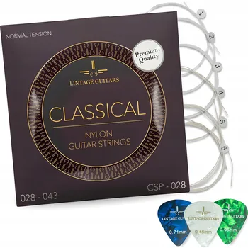 Struna pro kytaru a smyčcový nástroj Nylonové struny pro klasickou akustickou kytaru, vysoká kvalita + 3 trsátka zdarma