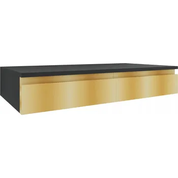 Toaletní stolek Toaletní Stolek MEBLE DUBOWIK černý, zlatý 110 x 15 x 40 cm