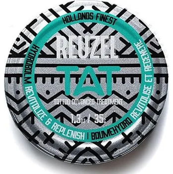 Reuzel TAT Hydrabalm 35 g – revitalizační balzám pro tetování s orchidejovými kmenovými buňkami „Revitalizační balzám pro tetování s bambuckým máslem, papájou a ricinovým olejem. Chrání, zpevňuje a rozjasňuje barvy zhojených tetování.“