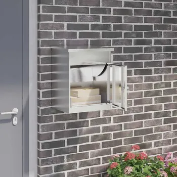 Poštovní schránka vidaXL Schránka na balíky Stříbrná 47,5 x 38 x 59 cm Nerezová ocel [874944]