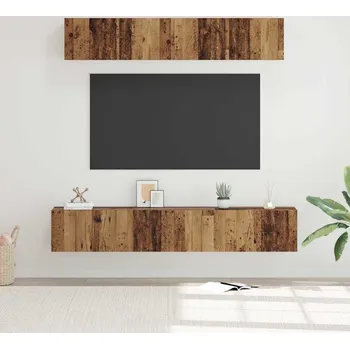 Obývací stěna vidaXL Sestava TV skříněk Nástěnný 5 pcs Staré dřevo kompozitní dřevo [3393405]