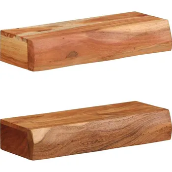 police vidaXL Nástěnné police 2 ks 40x17x8 cm masivní dřevo akácie [373629]