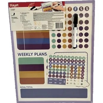 KAYET Magnetická tabule - týdenní plánovač 28x36 cm + marker 455