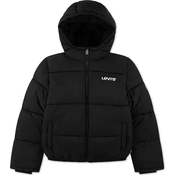 Chlapecká bunda Dětská bunda Levi's HVWT PUFFER WITH LOGO ELAS černá barva, 9EN633 99X, vel. 176