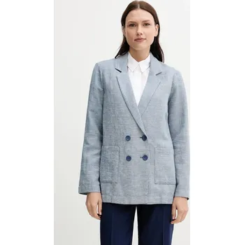 Dámské sako Plátěné sako United Colors of Benetton modrá barva, 265XDW035 95X, vel. XL