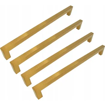 Nábytkové kování 4 x Klasická Nábytková úchytka 256 mm zlatá Kovová úchytka do zásuvky