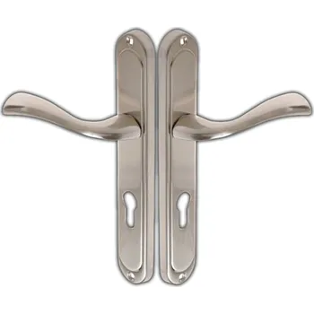 Dveřní kování KLIKA KE DVEŘÍM ODOLNÁ MORUS 72 ŠTÍTEK PRO VLOŽKU NIKL SATÉN