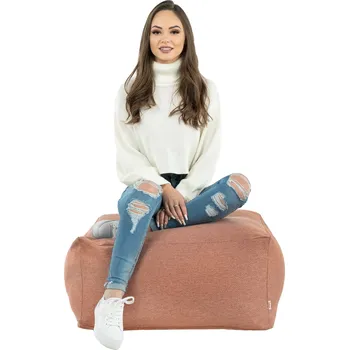 Taburet Taburet RECYKLOVANÝ k sezení Stolek křeslo BÉŽOVÝ