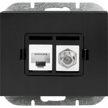 Elektrická zásuvka Anténní a internetová zásuvka nástěnná Abex černá