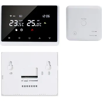 Termostat Chytrý WiFi termostat pro kotel s přijímačem Tuya, programovatelný, černý