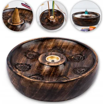 Vonná tyčinka Podložka pod vonné tyčinky Aromaholik dřevo 12 x 12 cm