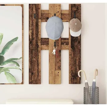 Věšák vidaXL Nástěnný věšák na kabáty Nástěnný Staré dřevo 65 x 3 x 100 cm [874505]