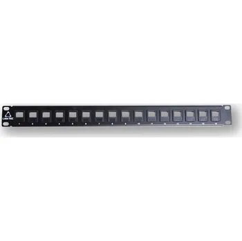 Serverovna PP-104 16 empty - černá - 19" patch panel 1U, pro 16 KJ