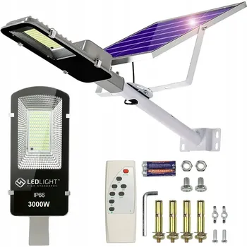 Venkovní osvětlení Pouliční lampa Azaris 3000 W 15000 lm, bateriové/solární napájení