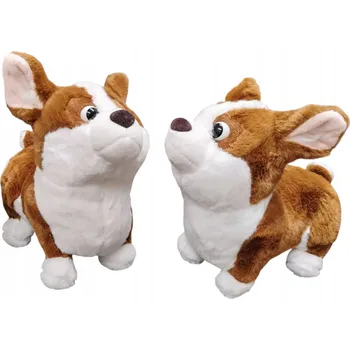plyšák PLYŠOVÁ HRAČKA PRO DĚTI PLYŠOVÝ MAZLÍČEK PEJSEK RASY CORGI 22CM E2685 EMAJ